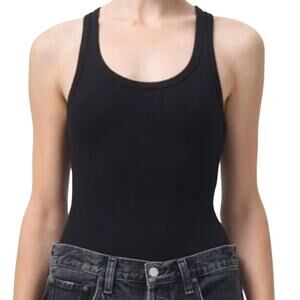AGOLDE Ladies Black Ribbed Bodysuit, Size Small, NWT!
